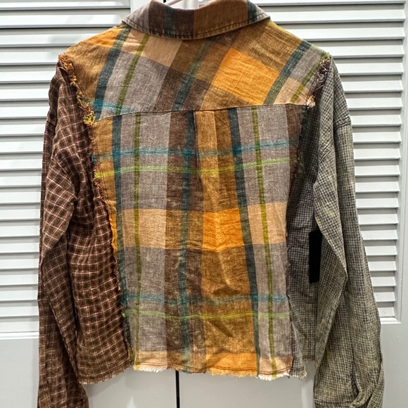 Mystree Pumpkin Spice Dreams Color Block Button Upn(Size Small) - Picture 6 of 6